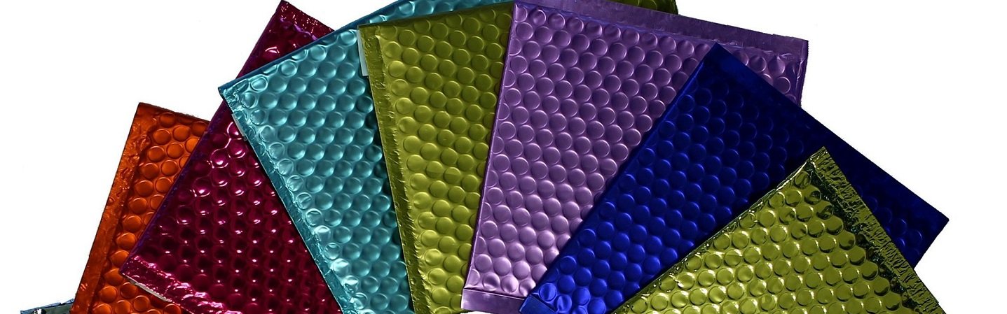 Enveloppes & Pochettes à bulles colorees feuille metallique