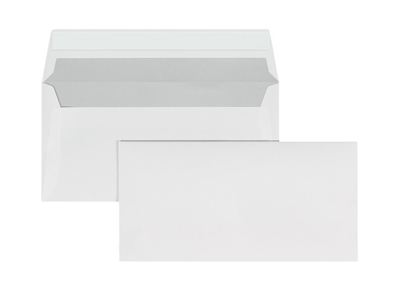 100 Enveloppes blanches DL 110x220 mm à fenêtre 