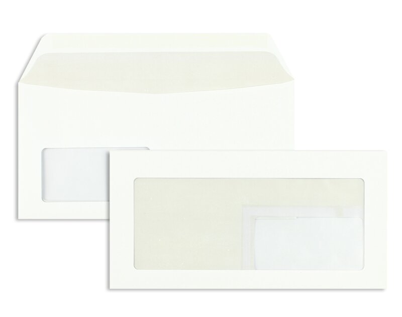Enveloppes avec fenêtre publicitaire - Blanc ~115 x 230 mm